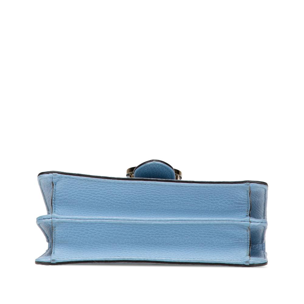 Gucci B Gucci Blue Light Blue Calf Leather Small Dollar skin Interlocking G Crossbody Italy
