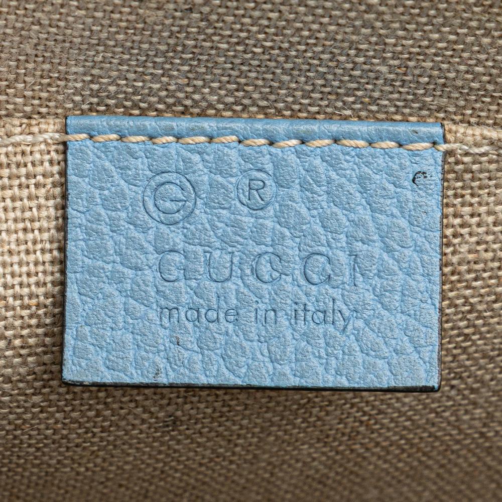 Gucci B Gucci Blue Light Blue Calf Leather Small Dollar skin Interlocking G Crossbody Italy