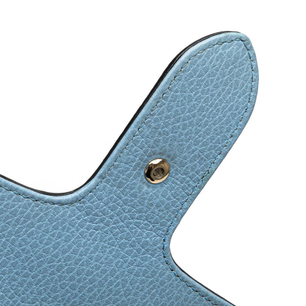 Gucci B Gucci Blue Light Blue Calf Leather Small Dollar skin Interlocking G Crossbody Italy