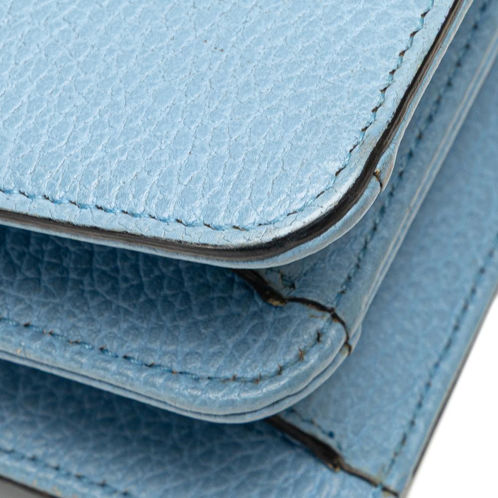 Gucci B Gucci Blue Light Blue Calf Leather Small Dollar skin Interlocking G Crossbody Italy