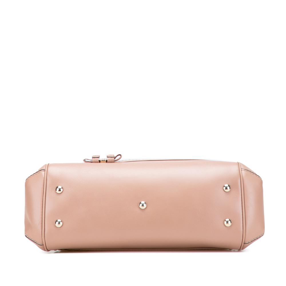 Gucci B Gucci Brown Beige Canvas Fabric GG Mayfair Satchel Italy