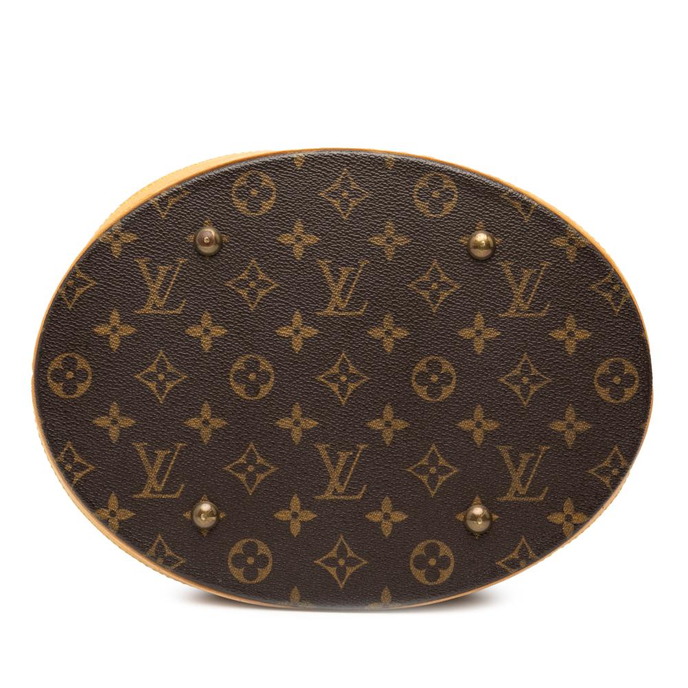 Louis Vuitton B Louis Vuitton Brown Monogram Canvas Fabric Monogram Bucket GM France