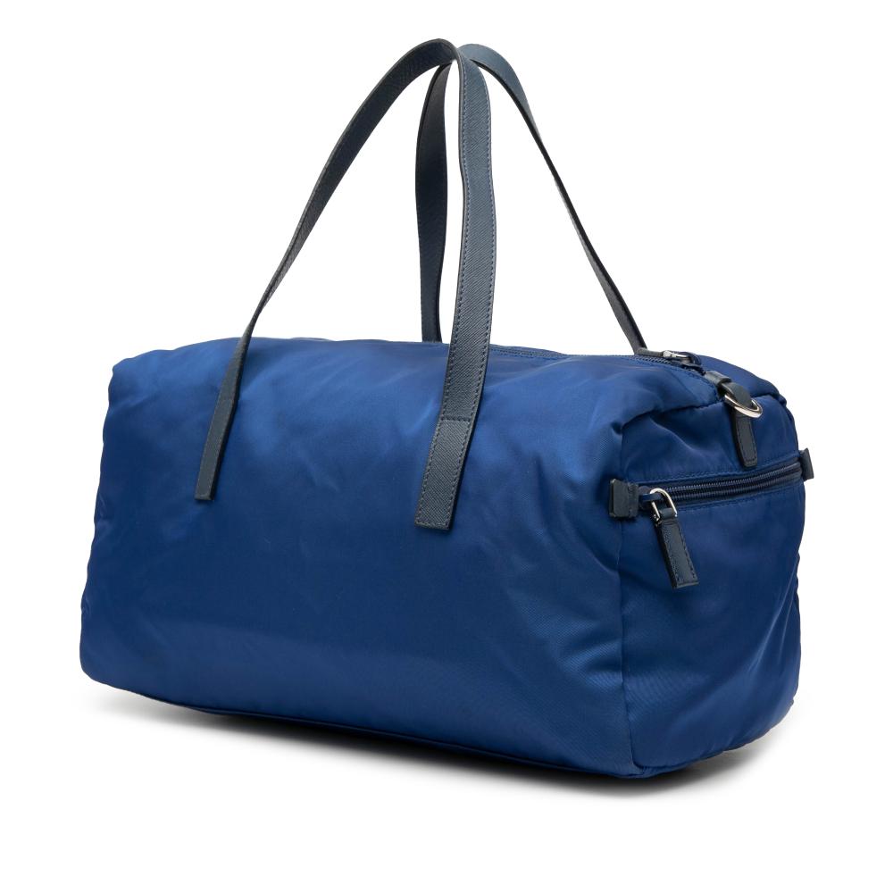 Prada B Prada Blue Nylon Fabric Tessuto Satchel Italy
