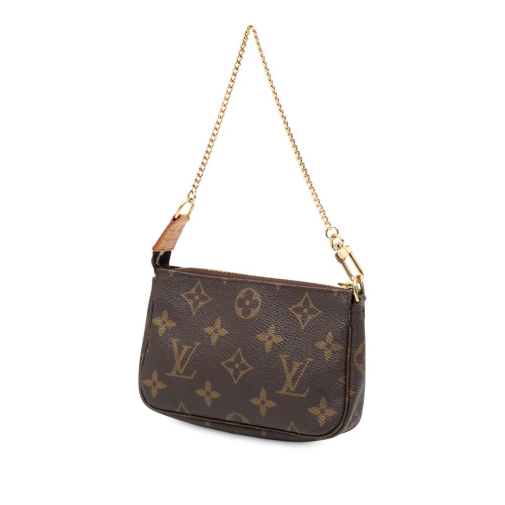 Louis Vuitton AB Louis Vuitton Brown Monogram Canvas Fabric Monogram Mini Pochette Accessoires France