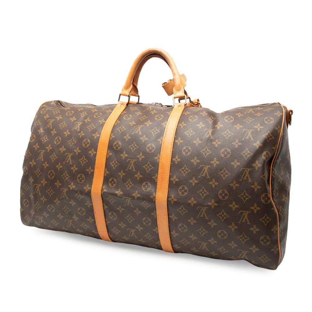 Louis Vuitton B Louis Vuitton Brown Monogram Canvas Fabric Monogram Keepall Bandouliere 60 France