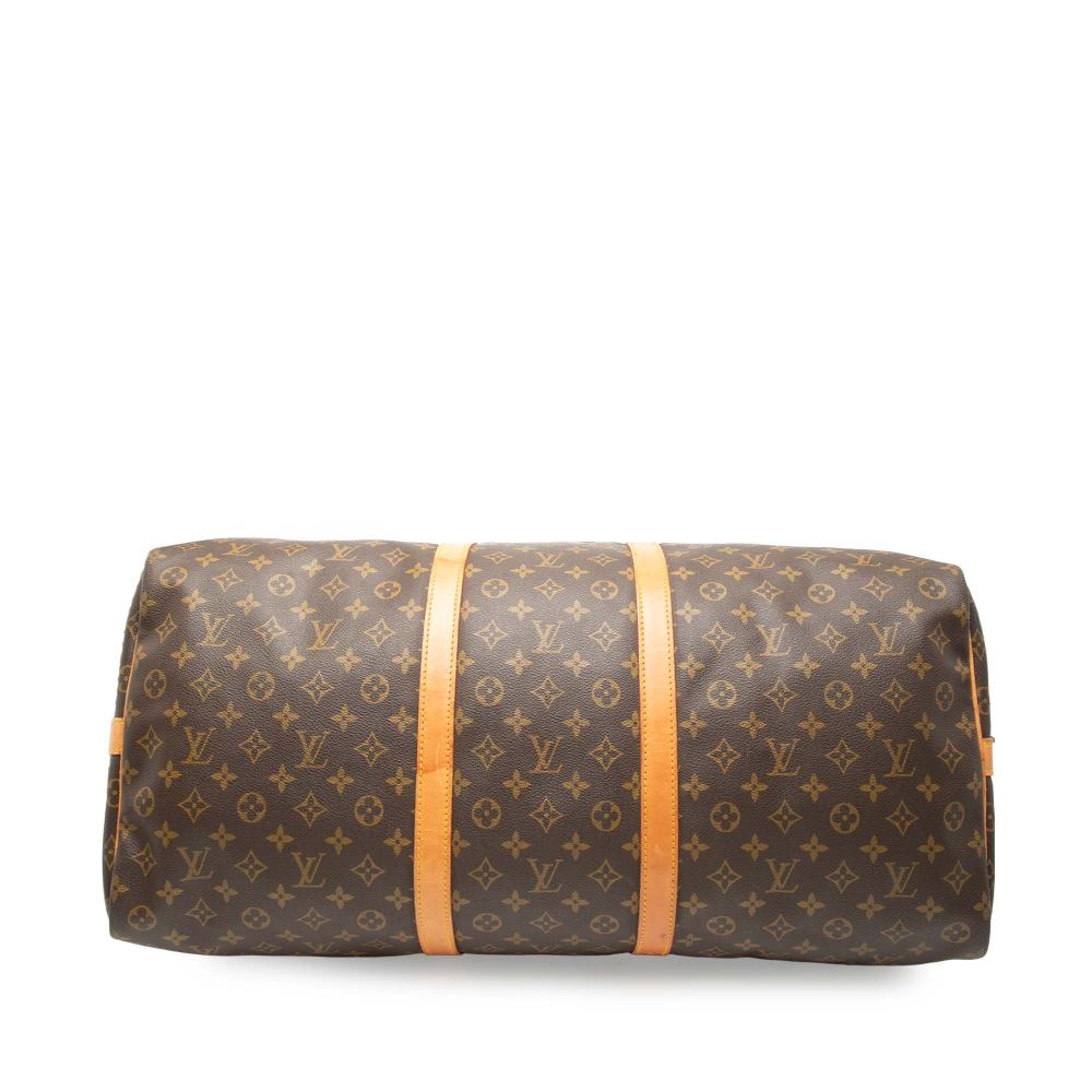 Louis Vuitton B Louis Vuitton Brown Monogram Canvas Fabric Monogram Keepall Bandouliere 60 France