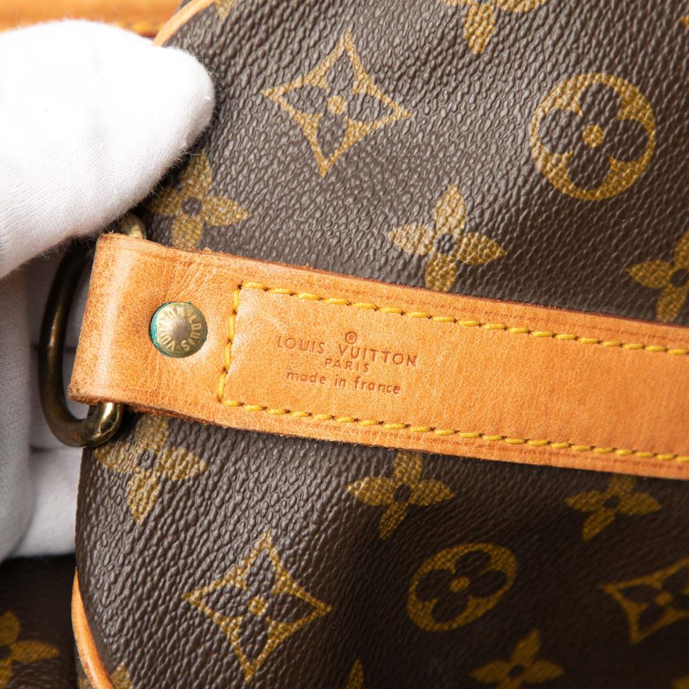 Louis Vuitton B Louis Vuitton Brown Monogram Canvas Fabric Monogram Keepall Bandouliere 60 France