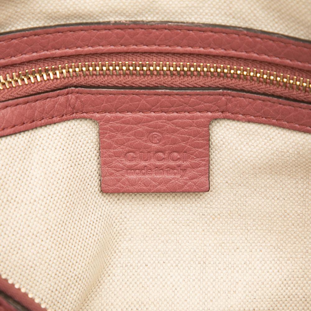 Gucci B Gucci Pink Calf Leather Medium skin Web Joy Boston Bag Italy