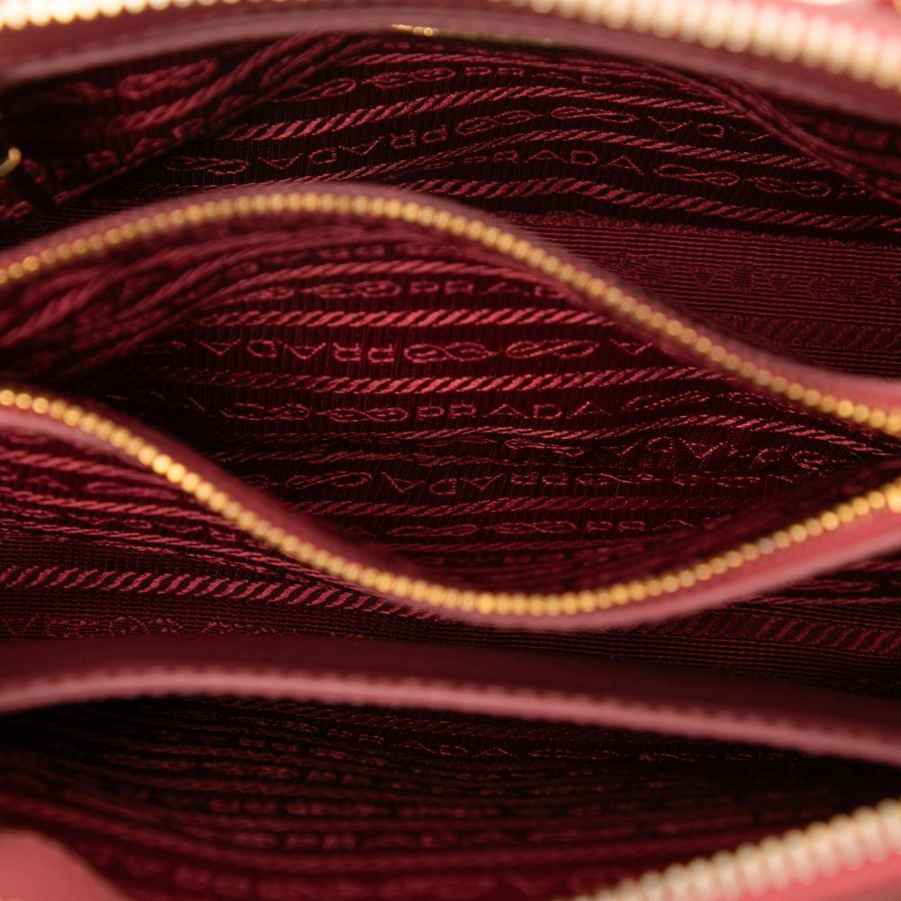 Prada B Prada Pink Saffiano Leather Small Lux Promenade Satchel Italy