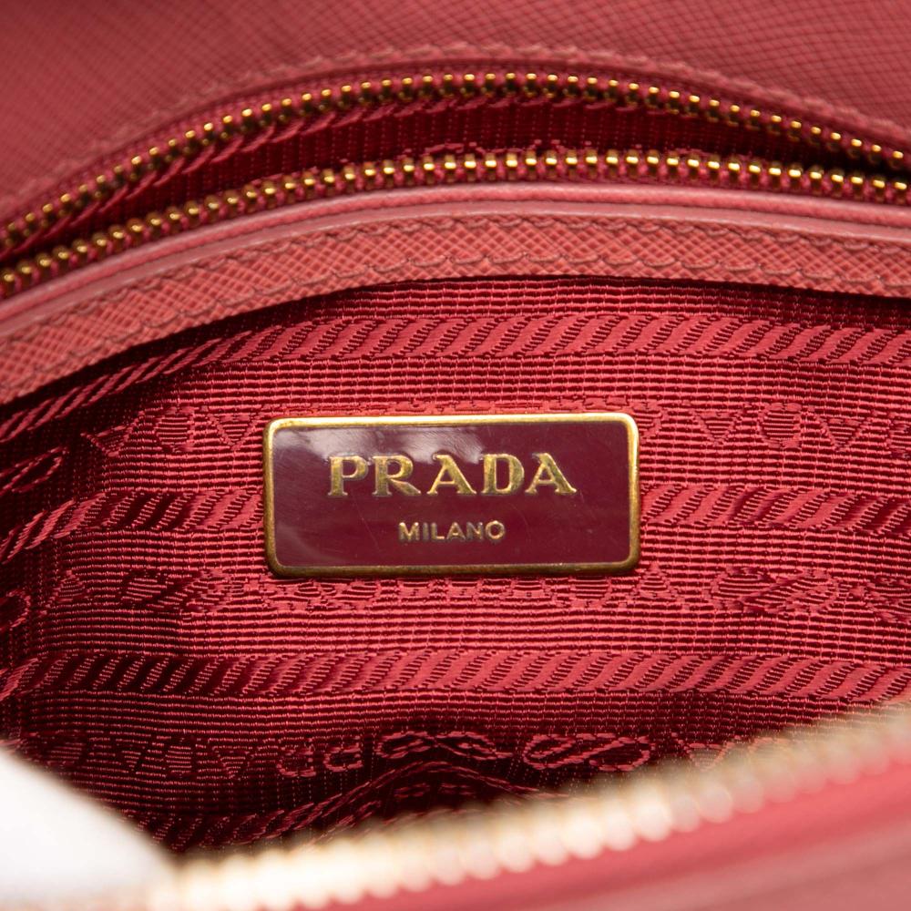 Prada B Prada Pink Saffiano Leather Small Lux Promenade Satchel Italy