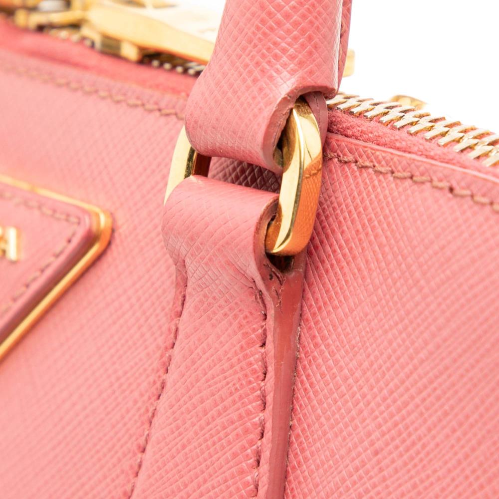 Prada B Prada Pink Saffiano Leather Small Lux Promenade Satchel Italy