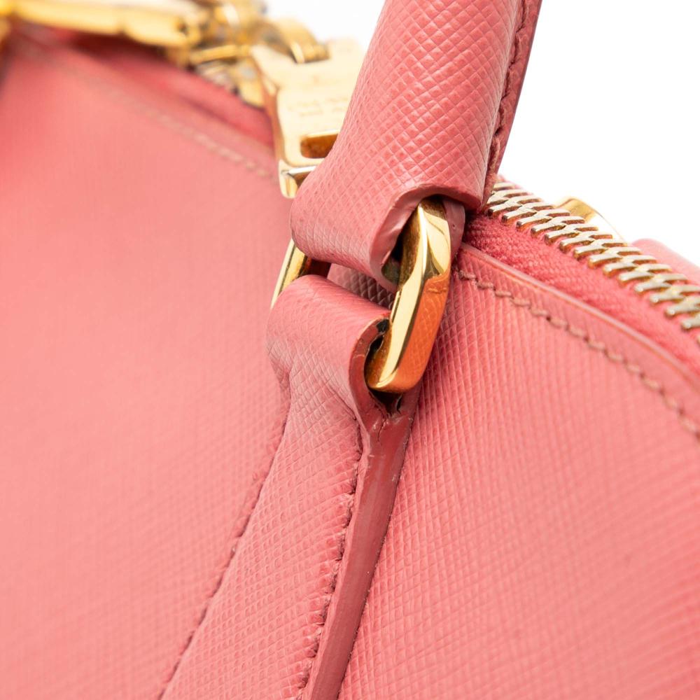 Prada B Prada Pink Saffiano Leather Small Lux Promenade Satchel Italy