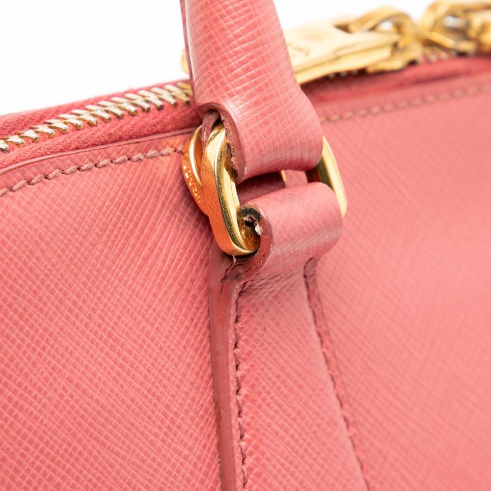 Prada B Prada Pink Saffiano Leather Small Lux Promenade Satchel Italy