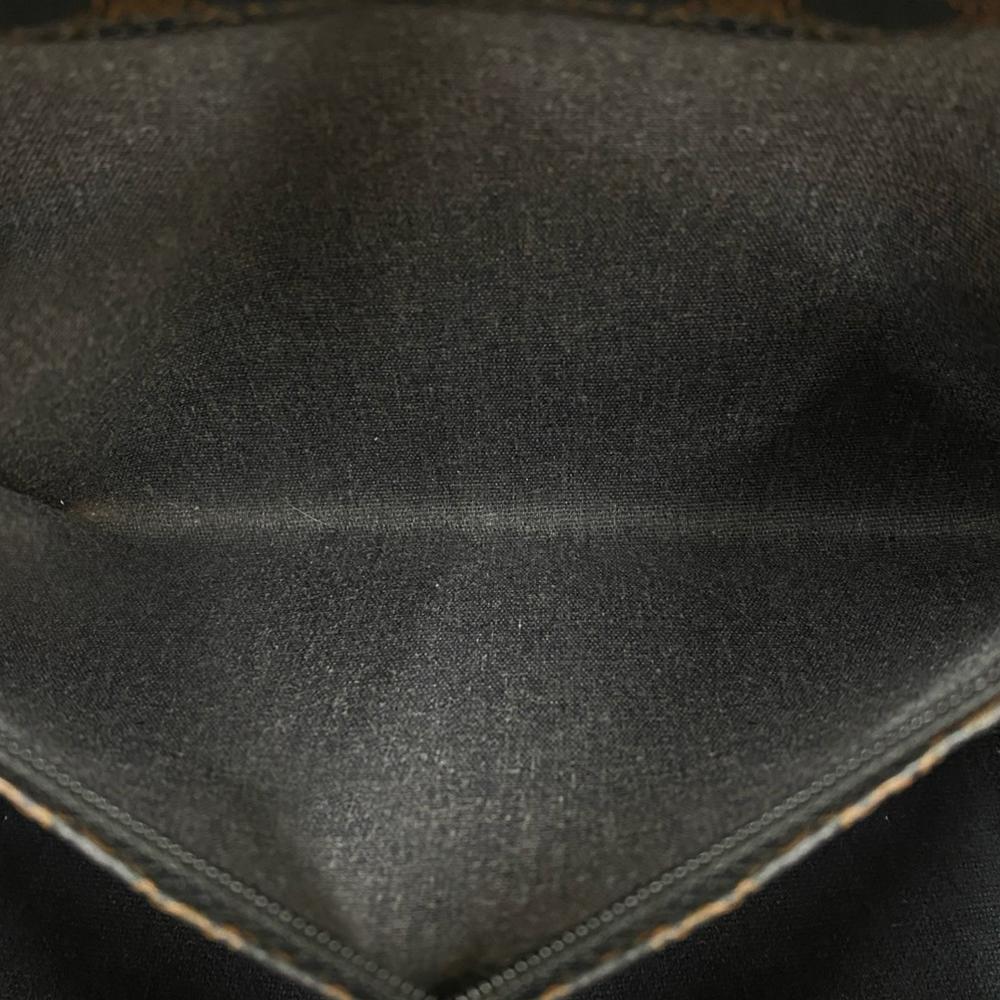 Celine AB Celine Brown with Black Coated Canvas Fabric Macadam Boston Bag France