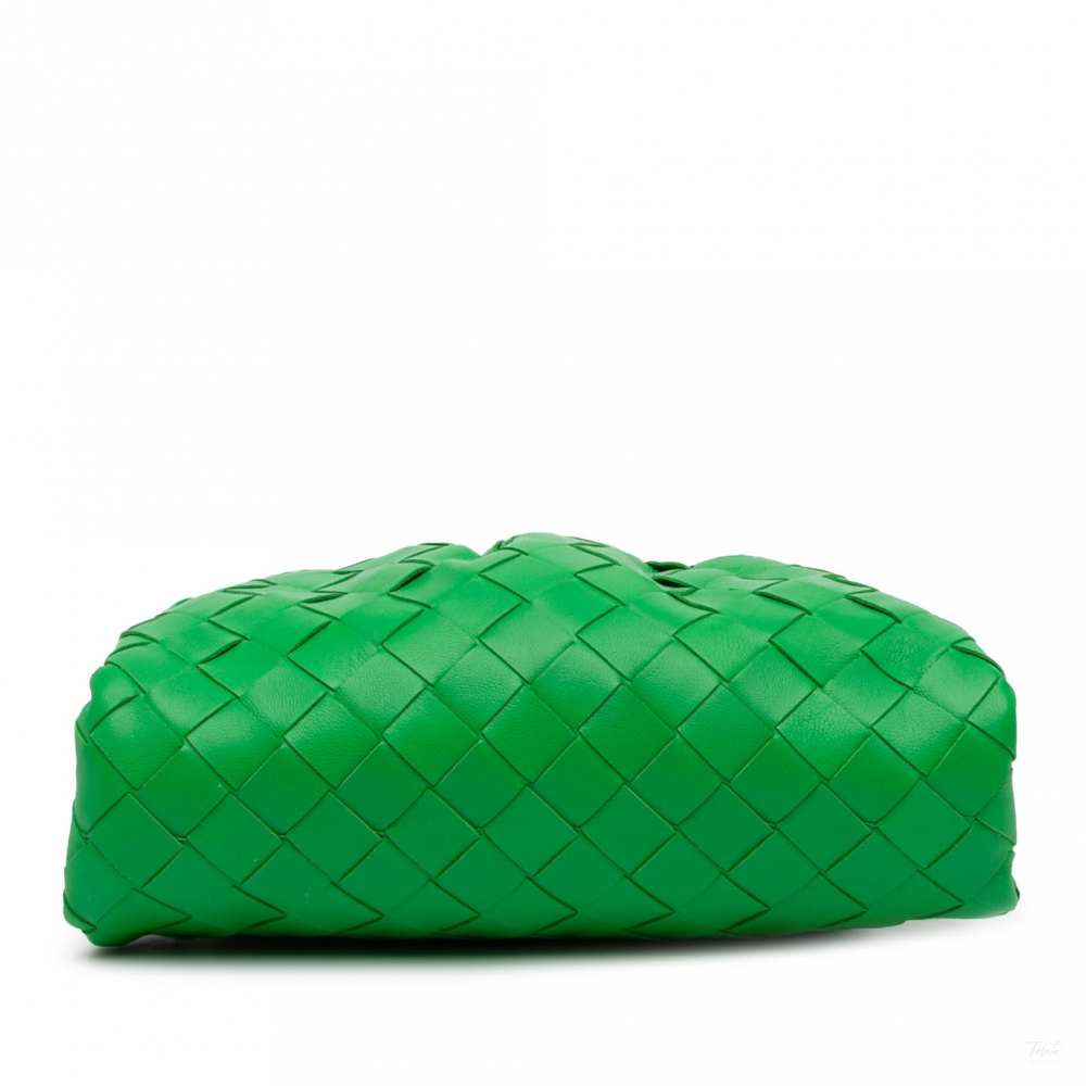 Bottega Veneta Clutch Nappa Leather Intrecciato Bag Green