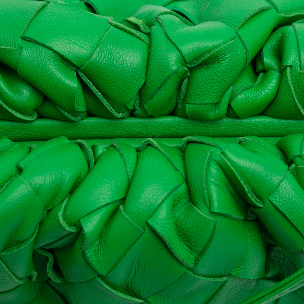 Bottega Veneta Clutch Nappa Leather Intrecciato Bag Green