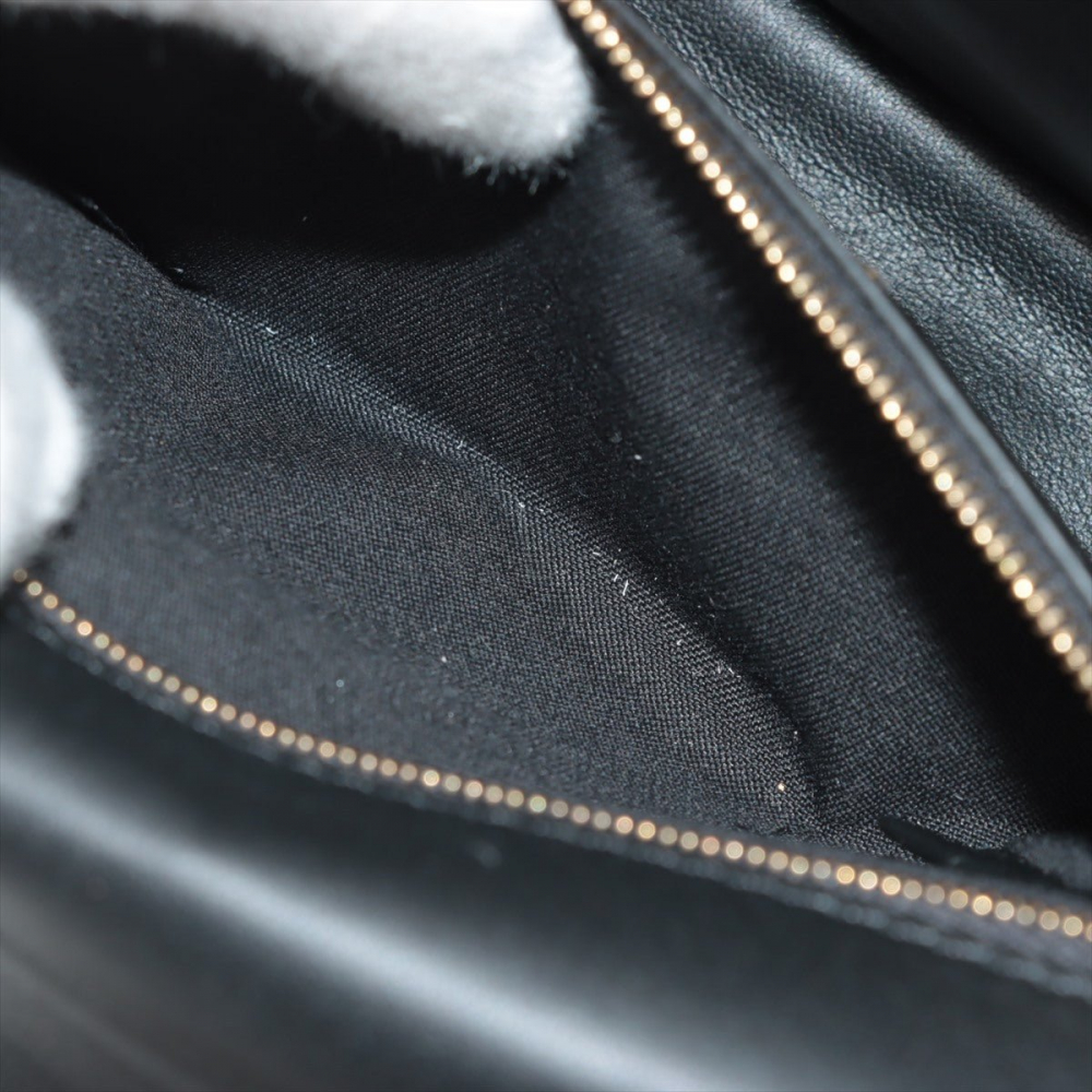 Fendi Baguette Midi Nappa Leather Black Chain Bag