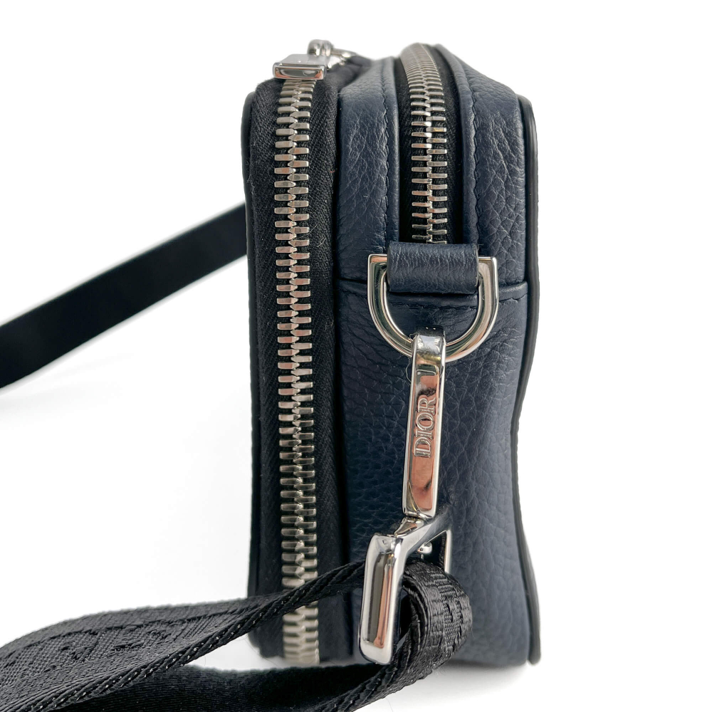 Christian Dior Dior x Shawn Stussy Leather 2-Ways Camera Crossbody Blue