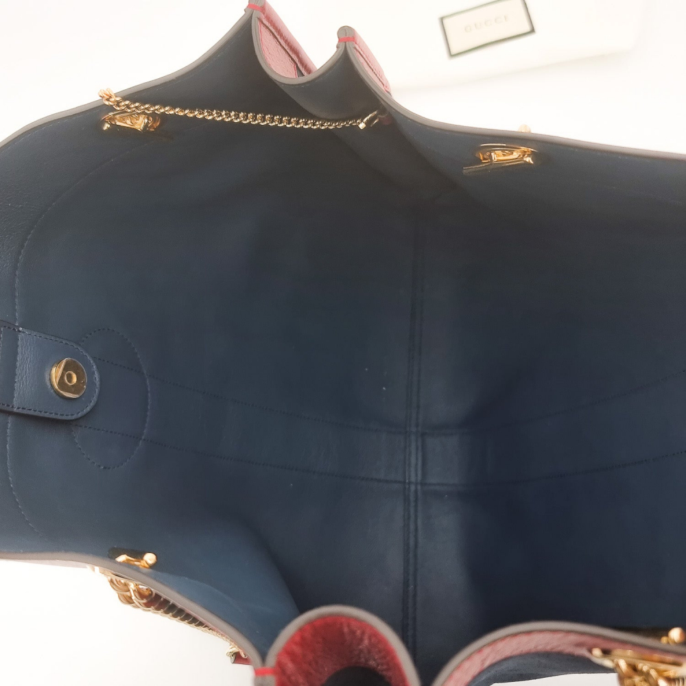 Gucci Maxi Rajah Tote Blue & Red