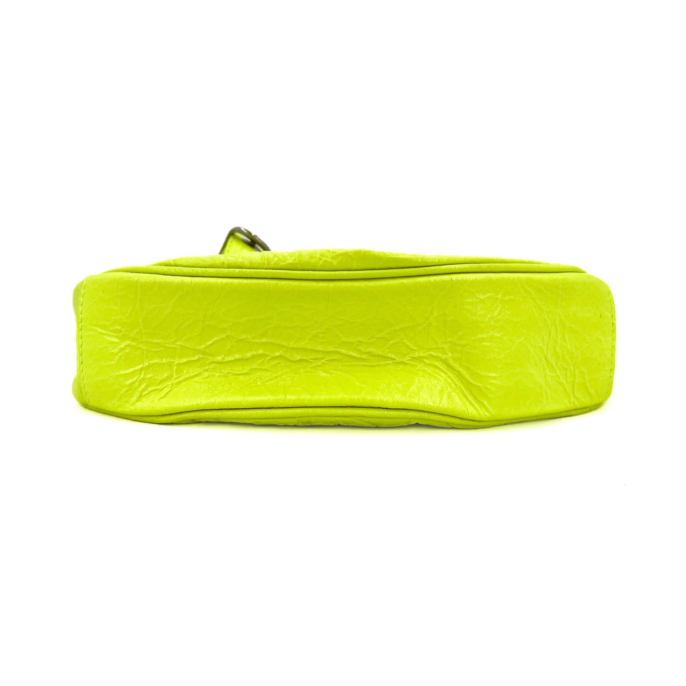 Balenciaga Le Cagole XS Arena Lambskin Leather 2-Ways Hobo Bag Fluo
