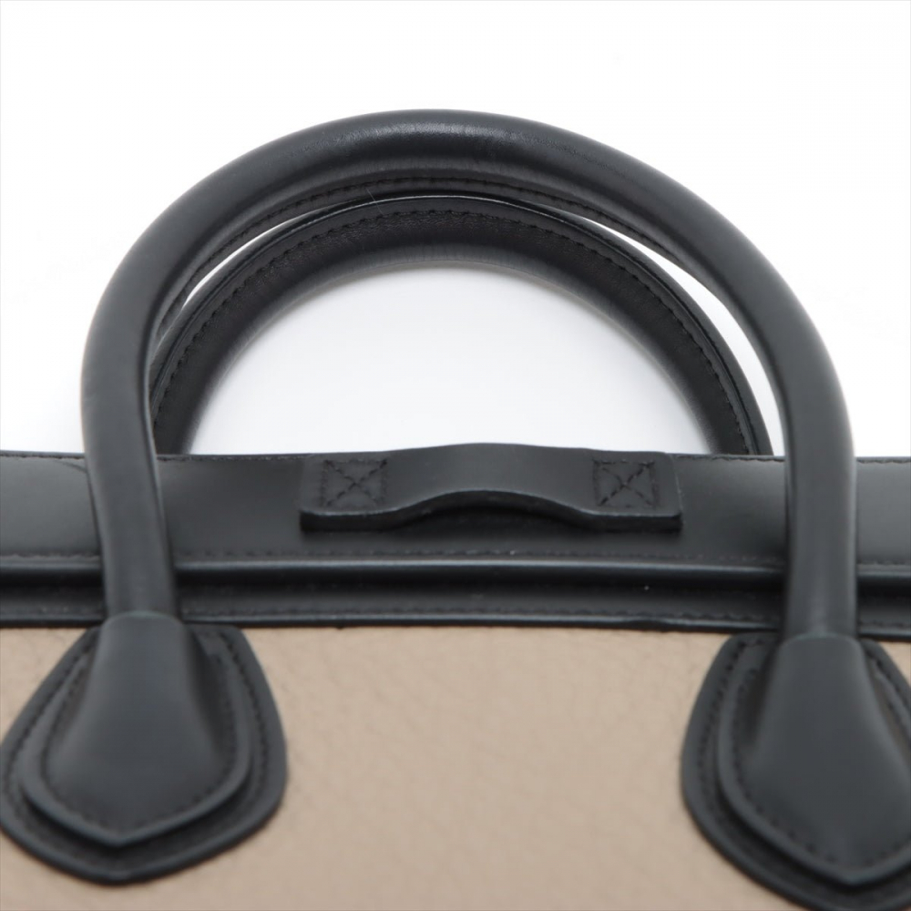 Celine Luggage Nano Leather Tote Bag Black & Beige