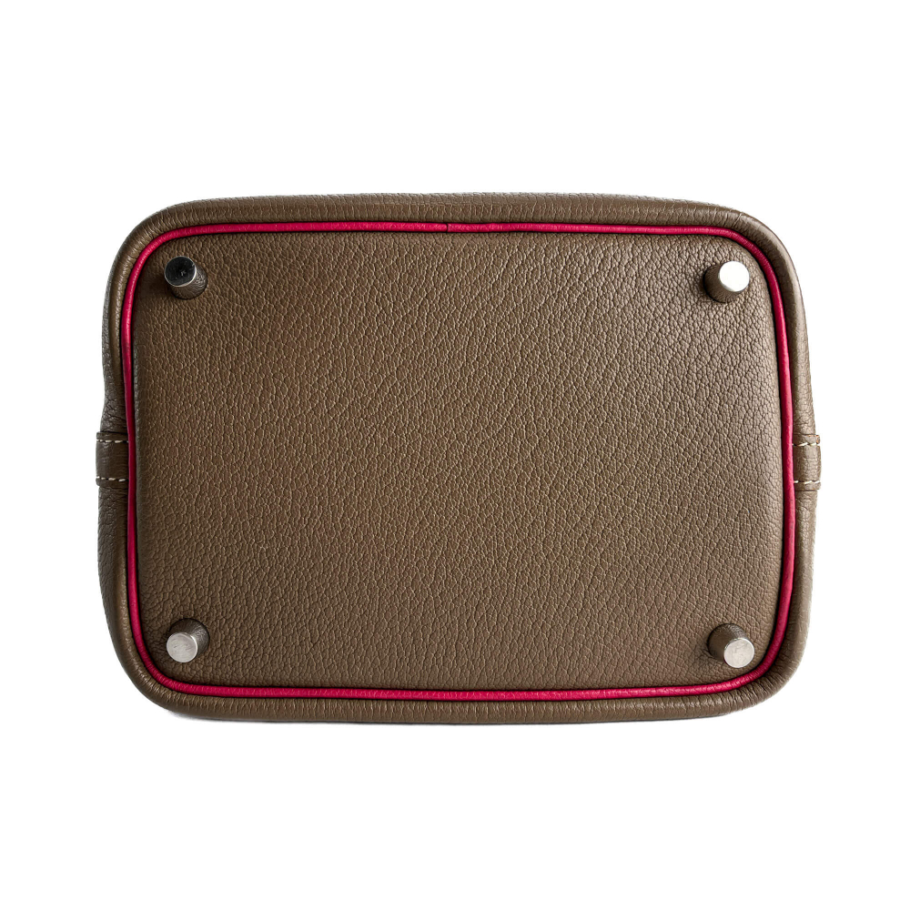 Hermès Picotin 18 Leather Lockless Bucket Handbag Etoupe