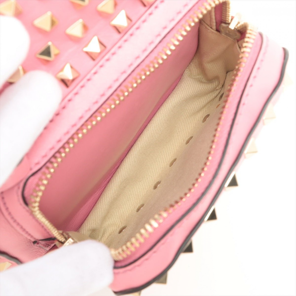 Valentino Rockstuds Leather Pink Backpack