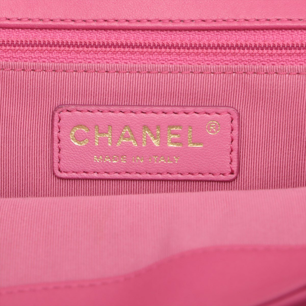 Chanel Single Flap Jumbo Leather Chain Bag Pink