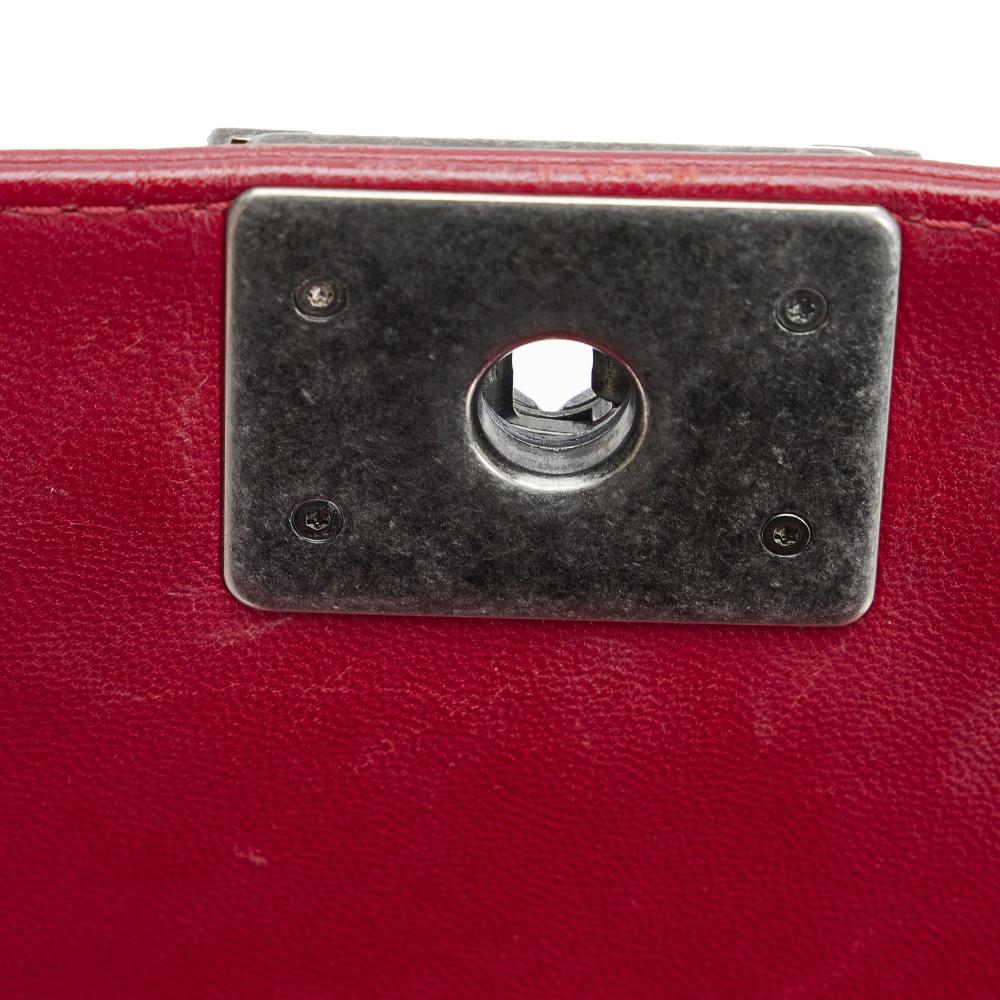 Chanel B Chanel Black with Red Calf Leather Small Bicolor Boy France