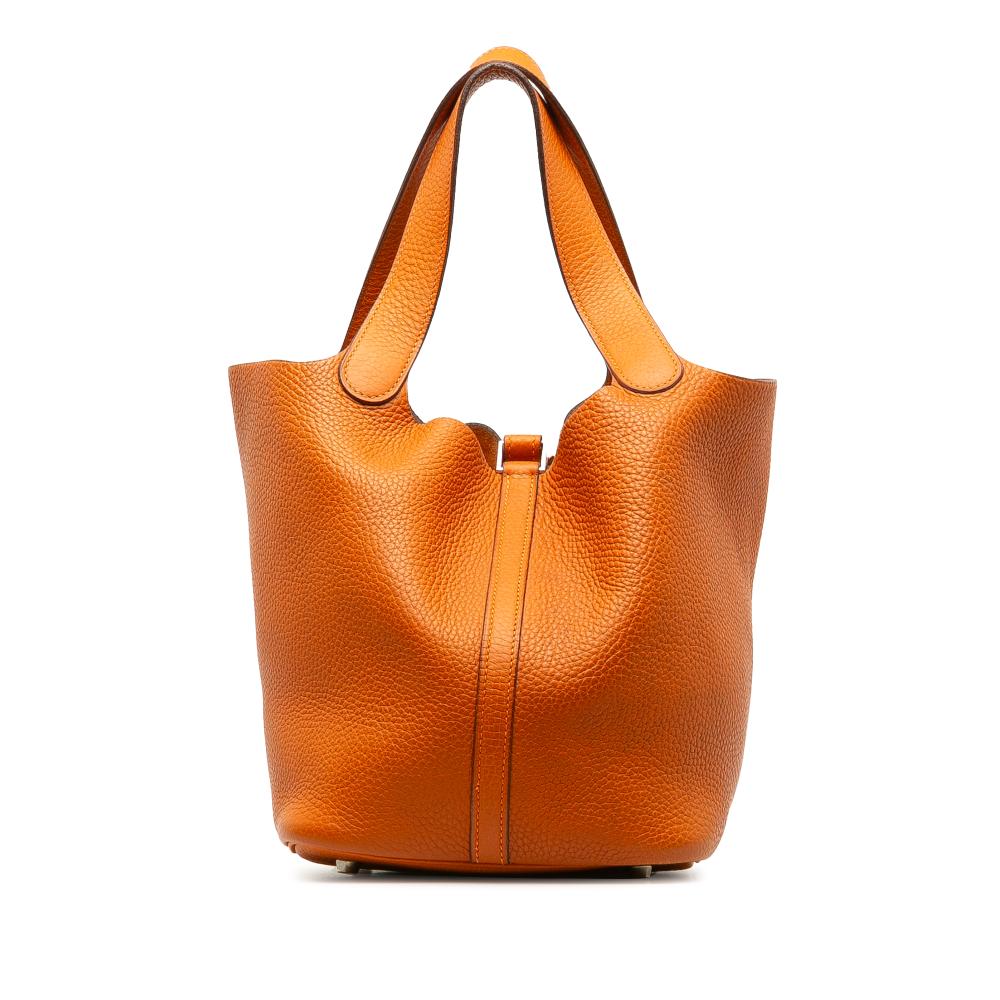 Hermès AB Hermès Orange Calf Leather Clemence Picotin Lock 22 France