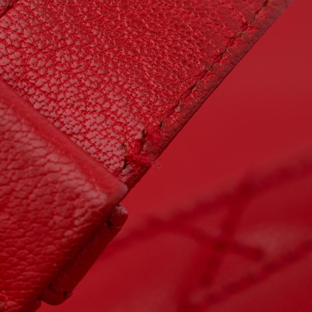Chanel B Chanel Red Goatskin Leather Small Quilted Double Carry Waist Chain Flap Italy