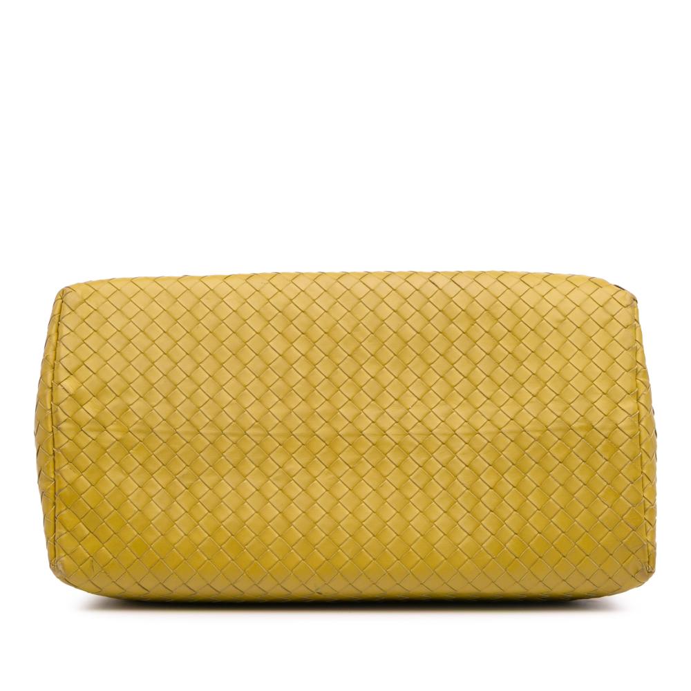 Bottega Veneta B Bottega Veneta Yellow Mustard Nappa Leather Leather Medium Nappa Intrecciato Roma Tote Italy