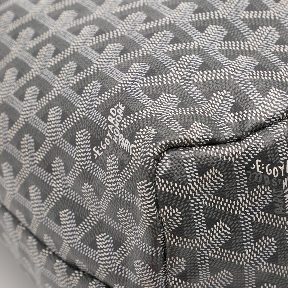 Goyard B Goyard Gray Coated Canvas Fabric Goyardine Saint Louis PM France