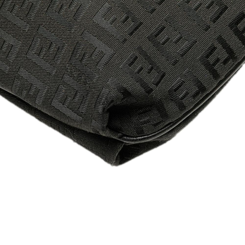 Fendi B Fendi Black Canvas Fabric Zucchino Crossbody Italy