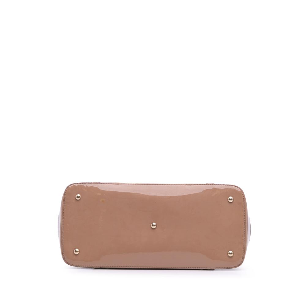 Gucci B Gucci Brown Beige Patent Leather Leather Large Microguccissima Patent Nice Dome Satchel Italy