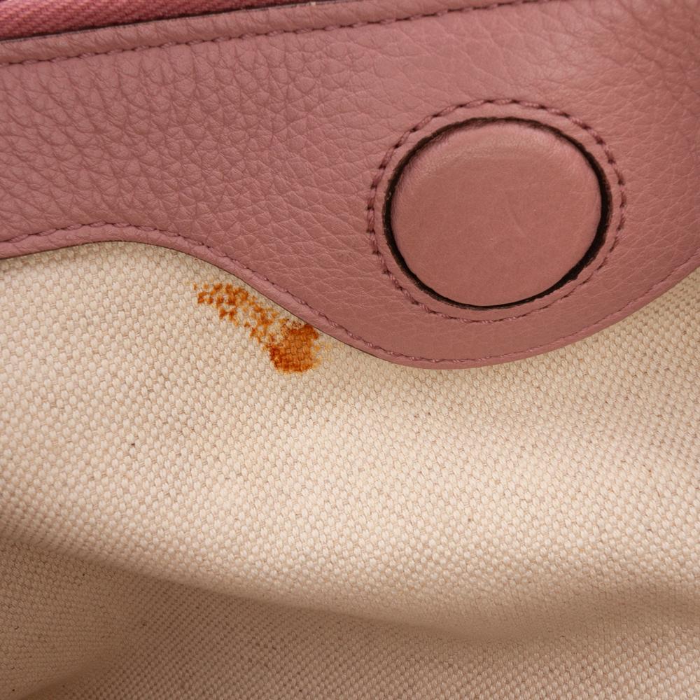 Gucci B Gucci Pink Calf Leather Medium skin Bamboo Shopper Satchel Italy