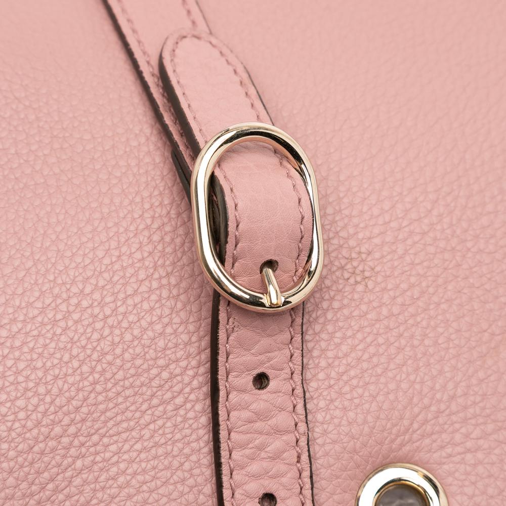 Gucci B Gucci Pink Calf Leather Medium skin Bamboo Shopper Satchel Italy