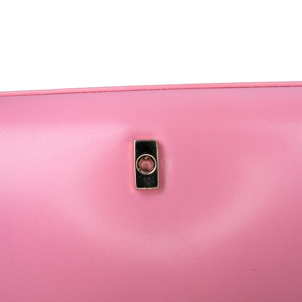 Valentino AB Valentino Pink Calf Leather Small VLogo Type Crossbody Italy