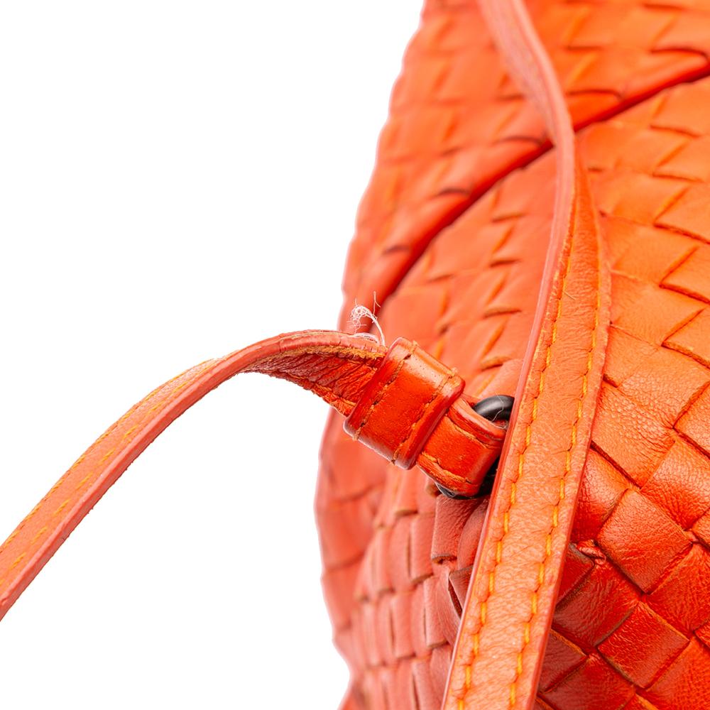 Bottega Veneta B Bottega Veneta Orange Nappa Leather Leather Nappa Intrecciato Cube Crossbody Italy