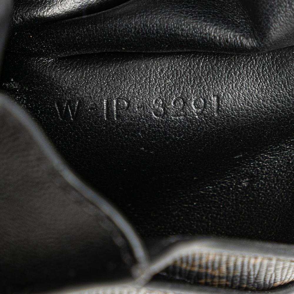 Celine B Celine Brown Dark Brown with Black Coated Canvas Fabric Triomphe Phone Pouch Flap Crossbody Italy