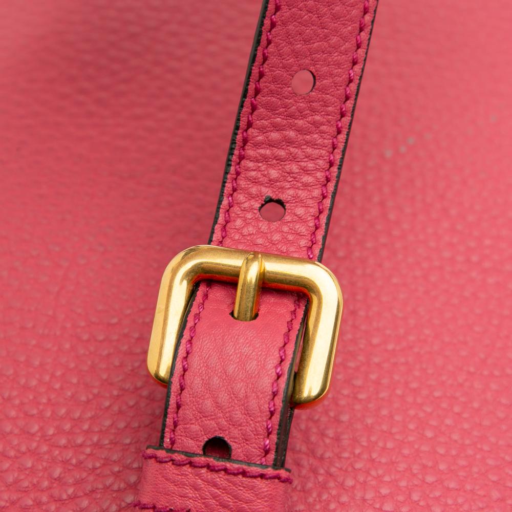 Prada B Prada Pink Blush Calf Leather Vitello Daino Open Convertible Tote Italy