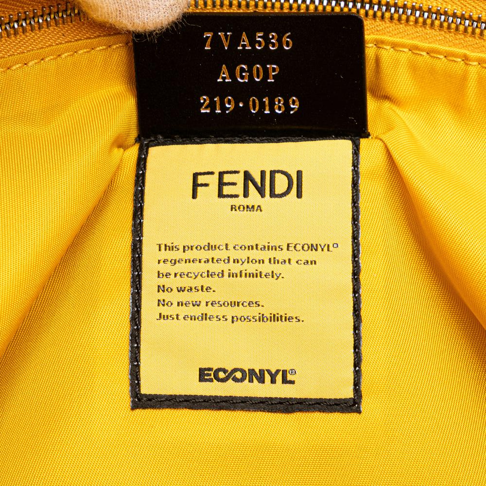Fendi B Fendi Yellow Nylon Fabric Large Econyl Baguette Satchel Italy