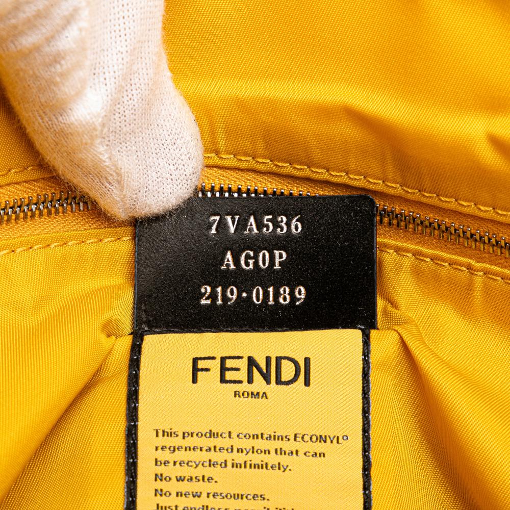 Fendi B Fendi Yellow Nylon Fabric Large Econyl Baguette Satchel Italy