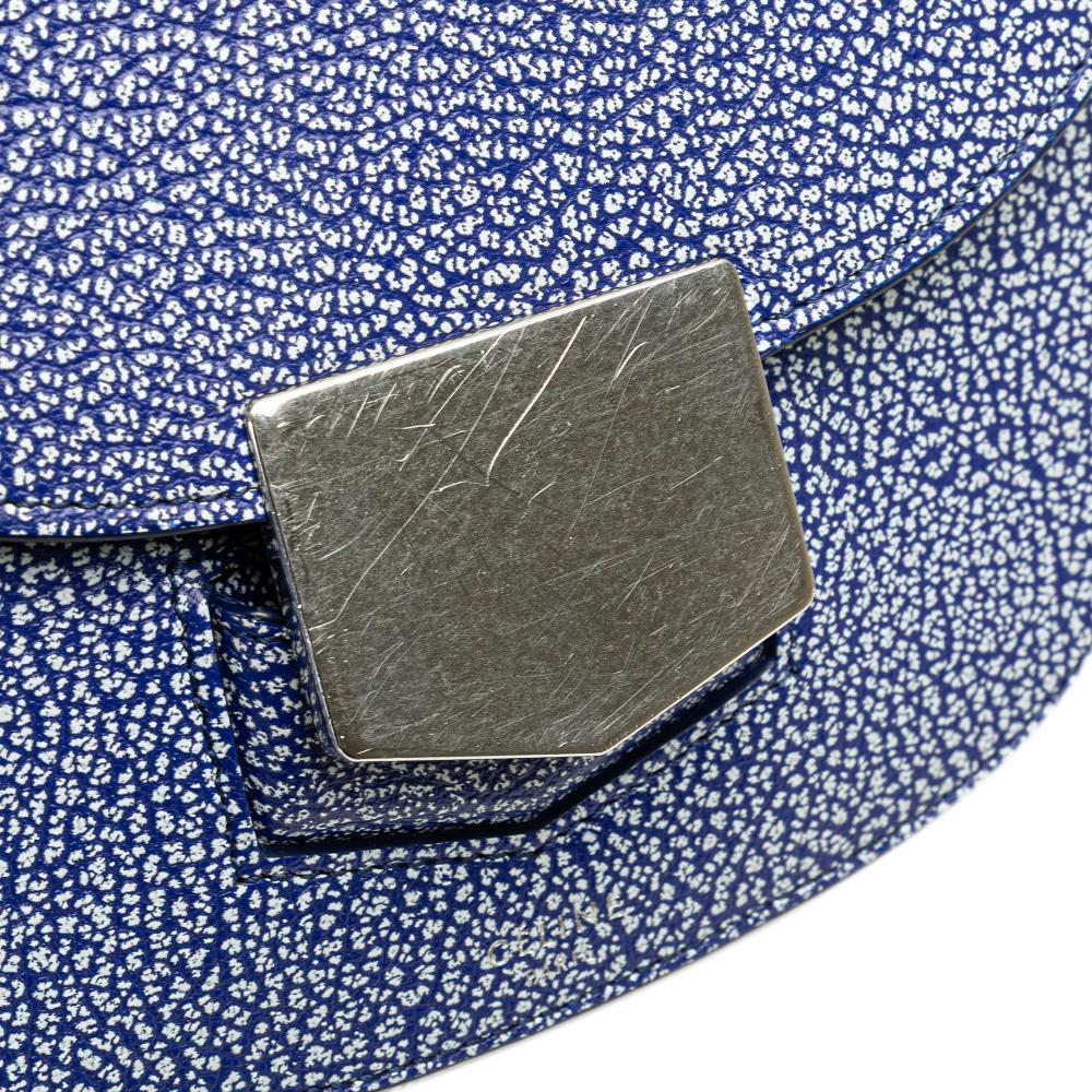 Celine B Celine Blue Goatskin Leather Small Trotteur Crossbody Italy