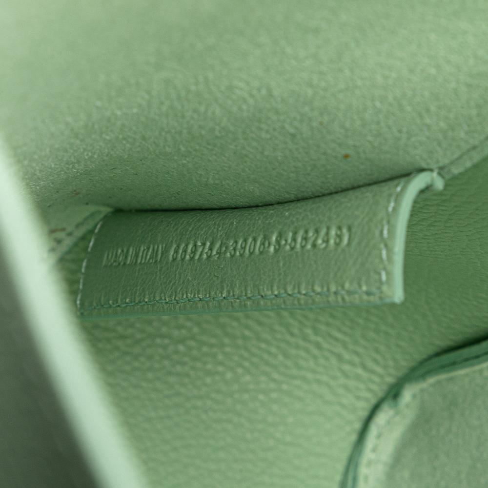 Balenciaga B Balenciaga Green Light Green Calf Leather Pebbled skin Tool 2.0 North South XS Tote Italy