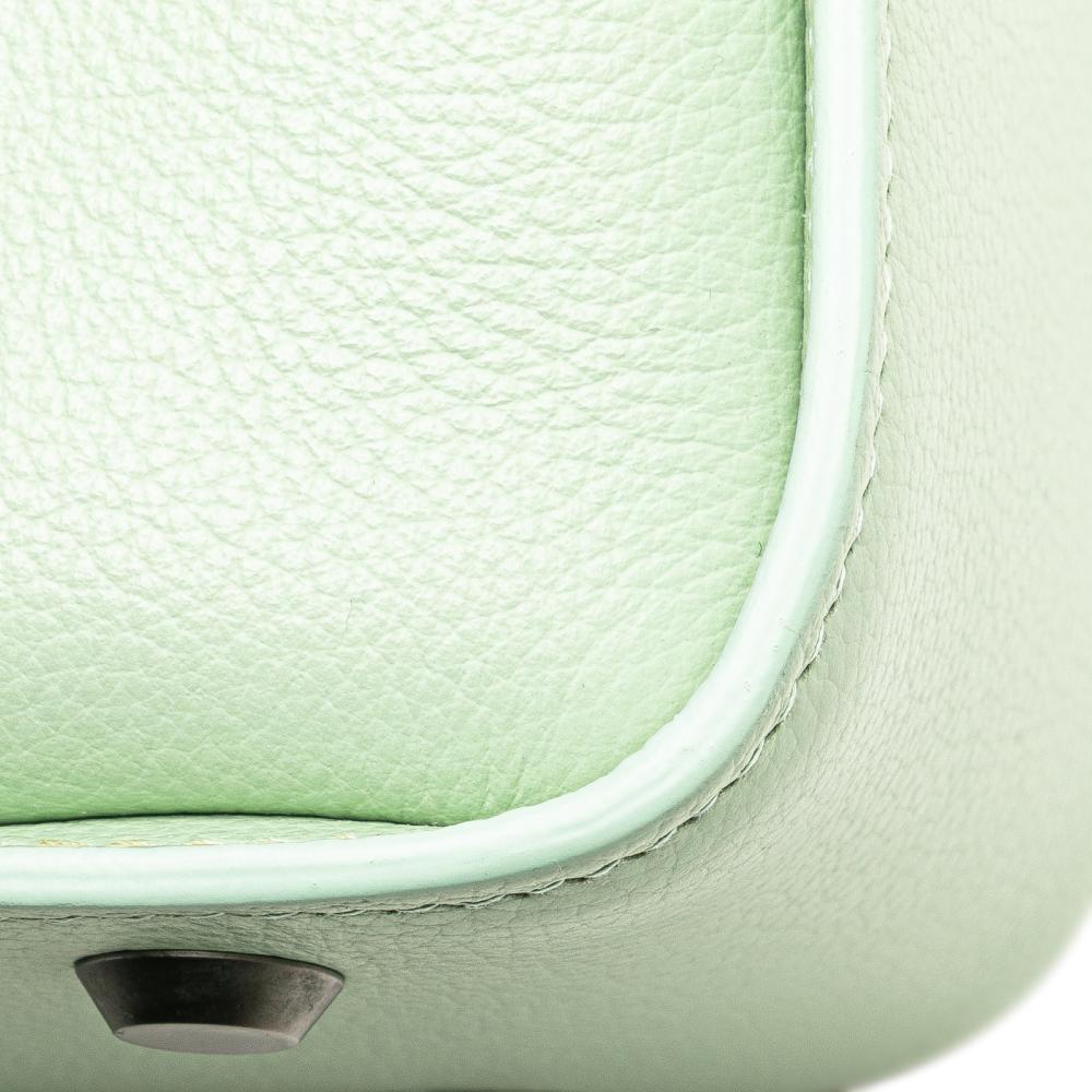 Balenciaga B Balenciaga Green Light Green Calf Leather Pebbled skin Tool 2.0 North South XS Tote Italy