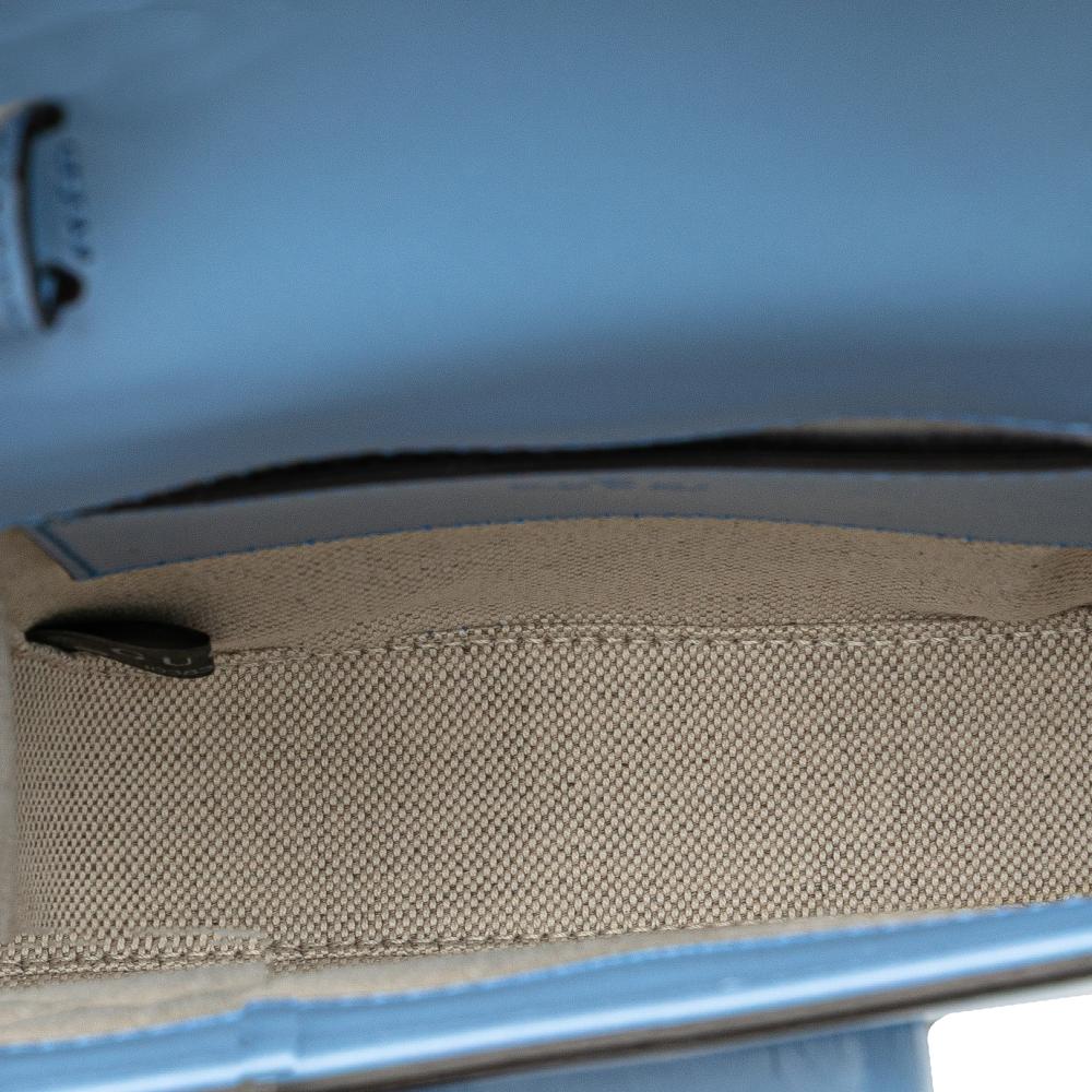 Gucci AB Gucci Blue Light Blue Calf Leather Mini skin Bamboo Top Handle Bag Italy