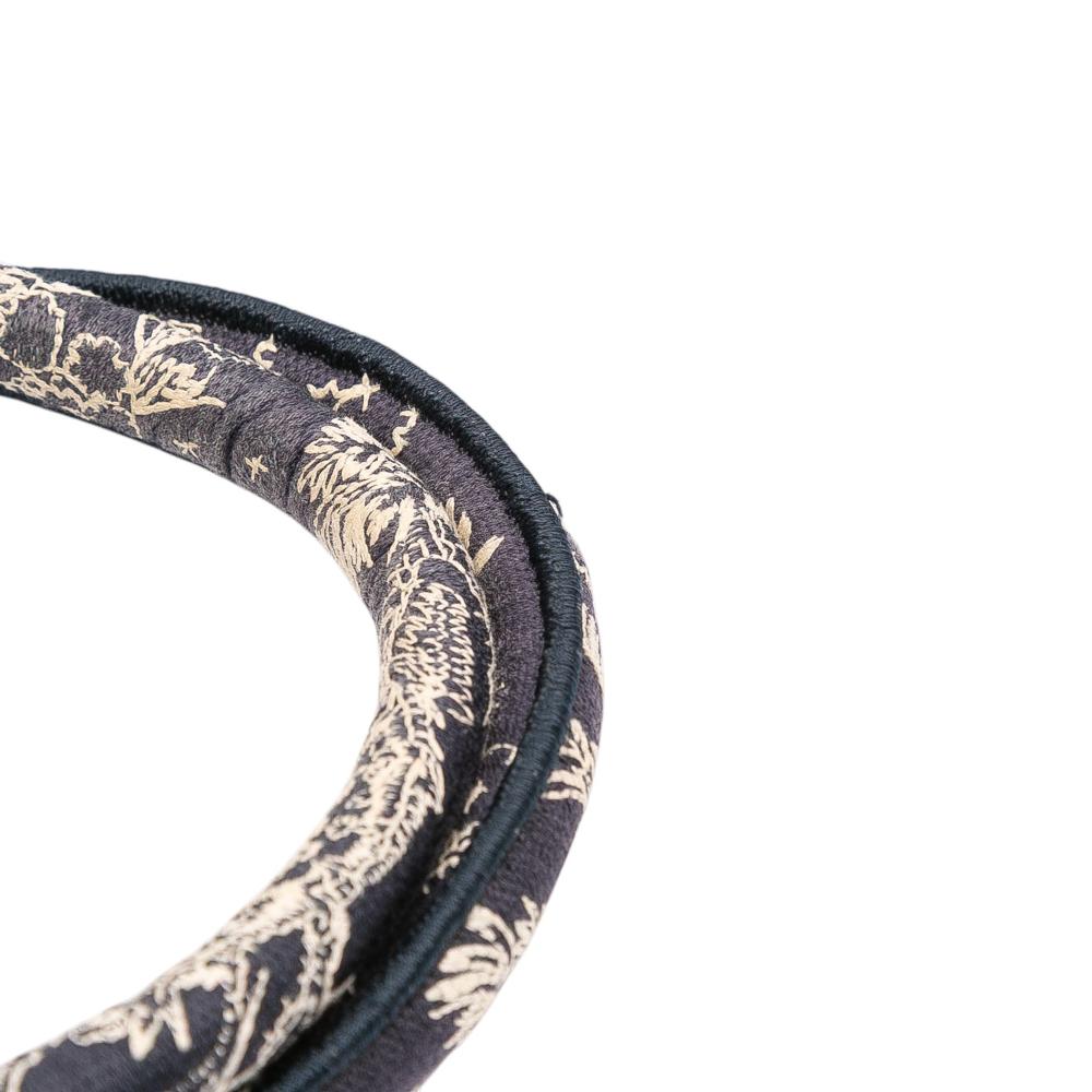 Christian Dior B Dior Blue Navy Canvas Fabric Large Toile de Jouy Reverse Embroidered Book Tote Italy