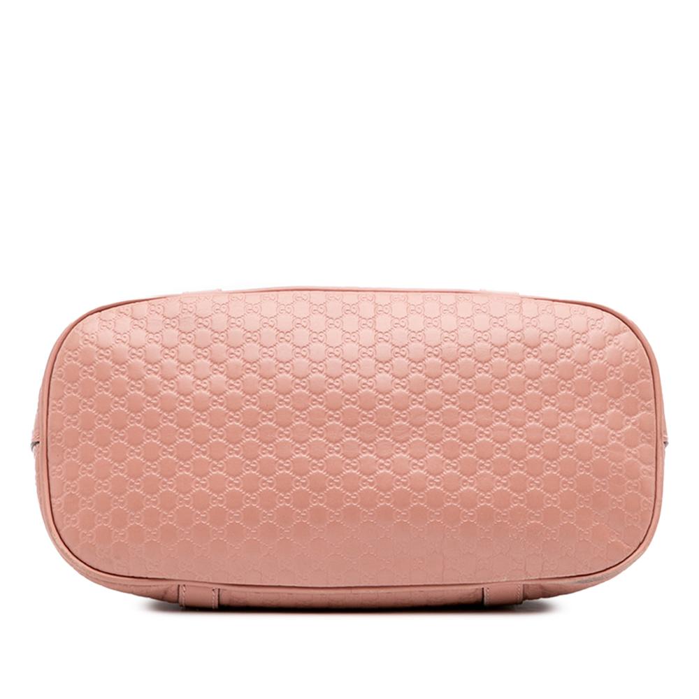 Gucci B Gucci Pink Calf Leather Medium Microguccissima Dome Satchel Italy