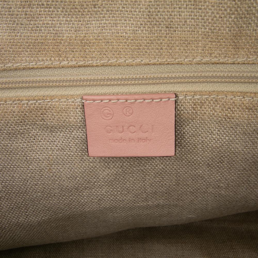 Gucci B Gucci Pink Calf Leather Medium Microguccissima Dome Satchel Italy